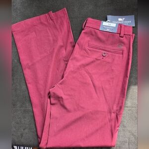 NWTs Vineyard Vines Boys Breaker Performance Chinos Pants Crimson Size 16